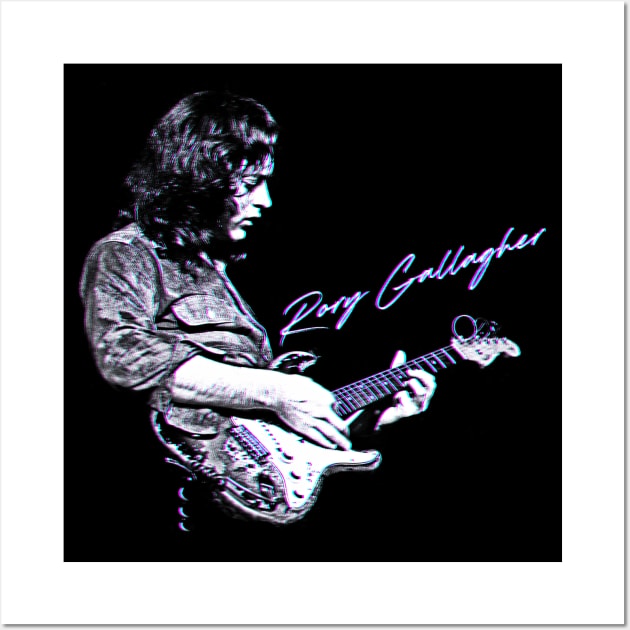 Rory Gallagher Psychedelic Style Pop Art Design Wall Art by CultOfRomance